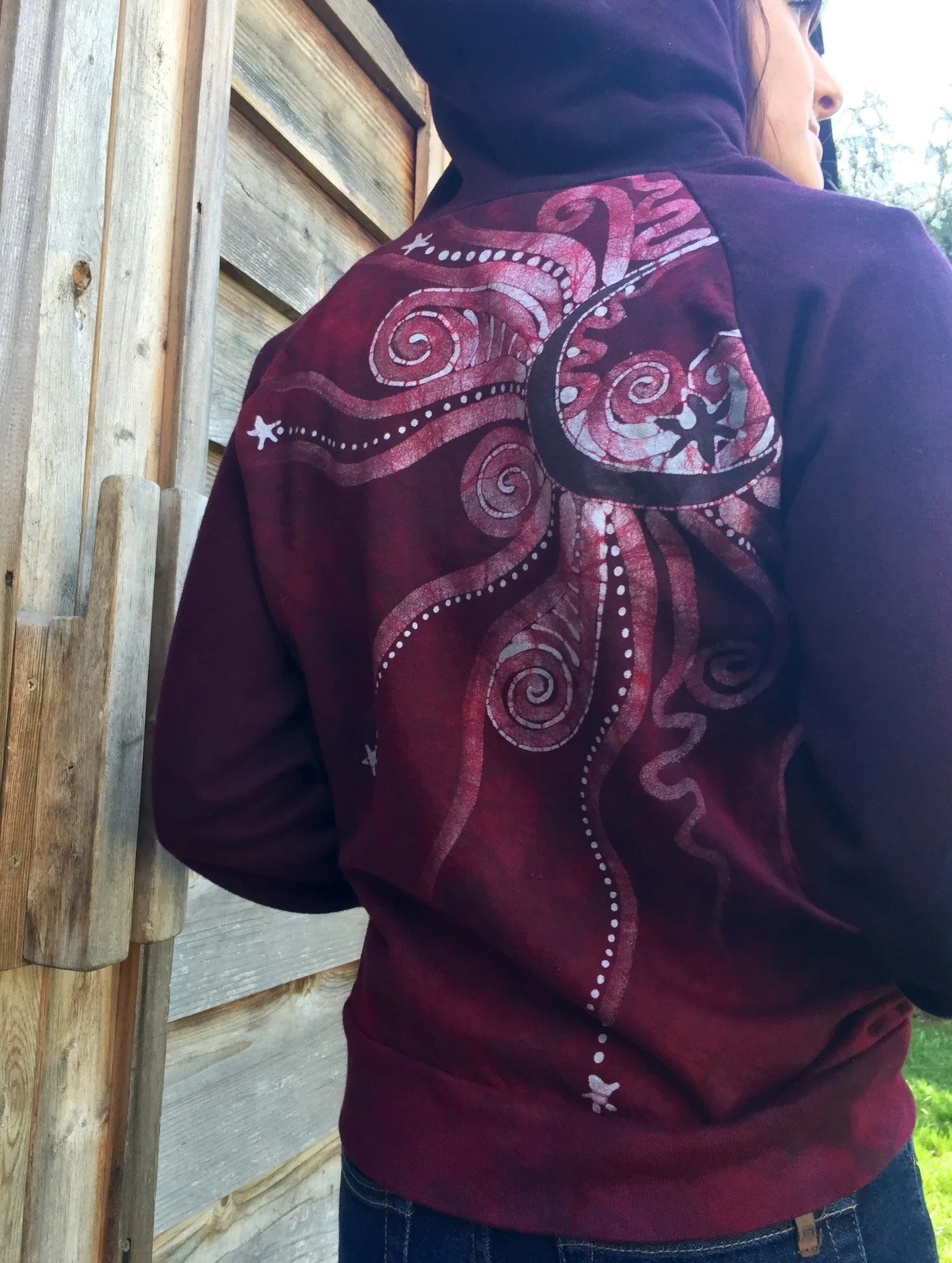 Red Tree Handmade Batik Hoodie
