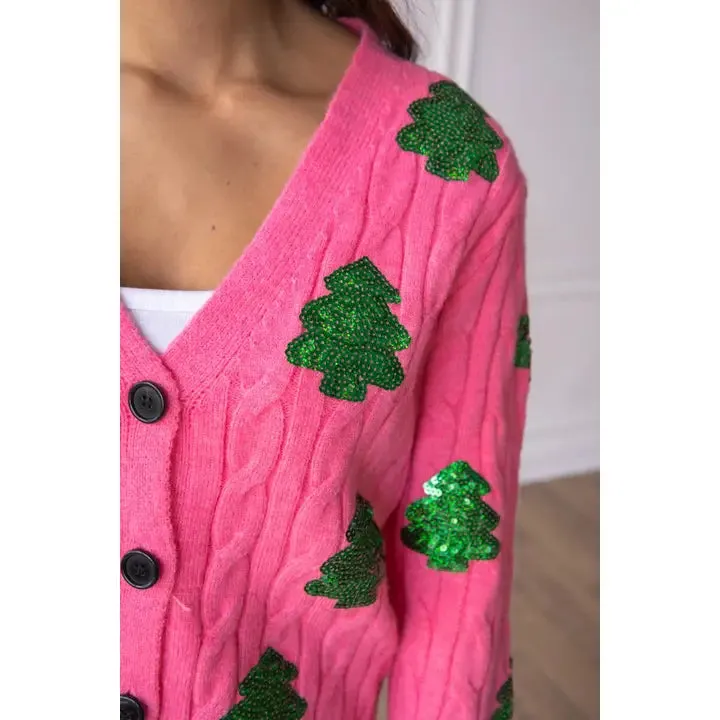 Sequin Trees Cardigan