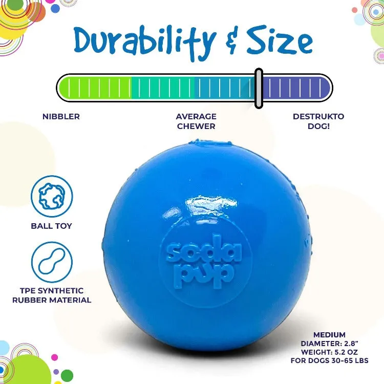 SodaPup Squeak Ball Ultra Durable PUP-X Squeaking, Chewing, Floating & Retrieving Ball Dog Toy