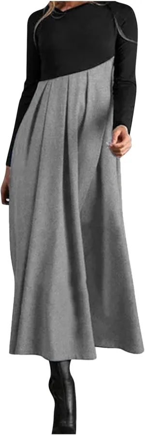 Spring Dresses for Women 2024 Boho Dress Casual Solid Color Mid-Sleeve Big Swing High Waist Dress Summer Wedding Dresses