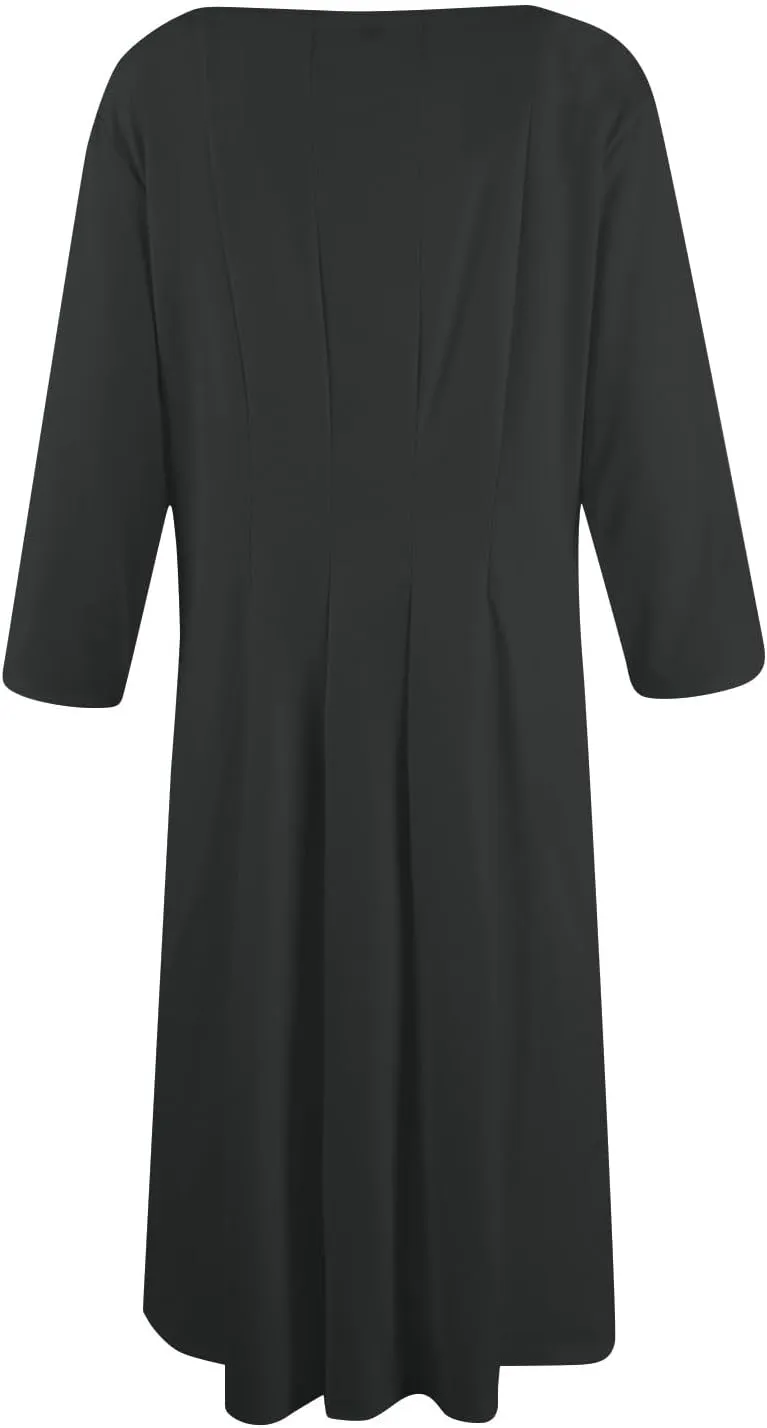 Spring Midi A Line Dresses for Women 3/4 Length Sleeve Cinched Waist Dress Crew Neck Dresses Dress with Pocket