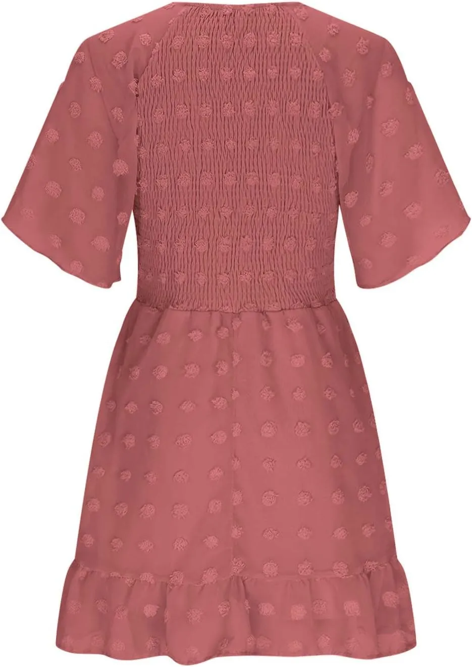Summer Dresses for Women 2025 Fashion Short Sleeve V Neck Ruffle Mini Dress Casual A Line Beach Vacation Sundress