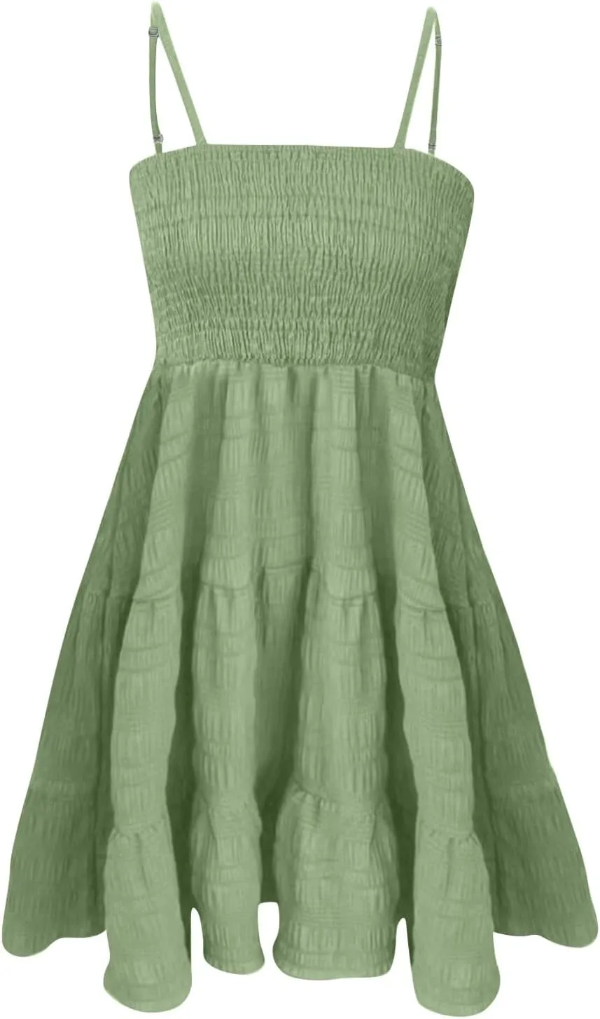 Summer Dresses for Women 2025 Sexy Sleeveless Spaghetti Strap Off The Shoulder Dress Elegant Beach Sundresses