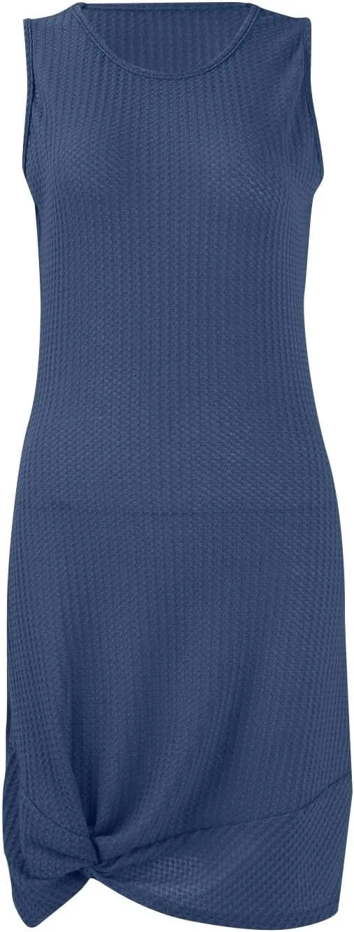 Summer Dresses for Women 2025 Sleeveless Beach Swimsuit Coverup Boho Sundress Twisted Tank Mini Dress Vacation Outfits