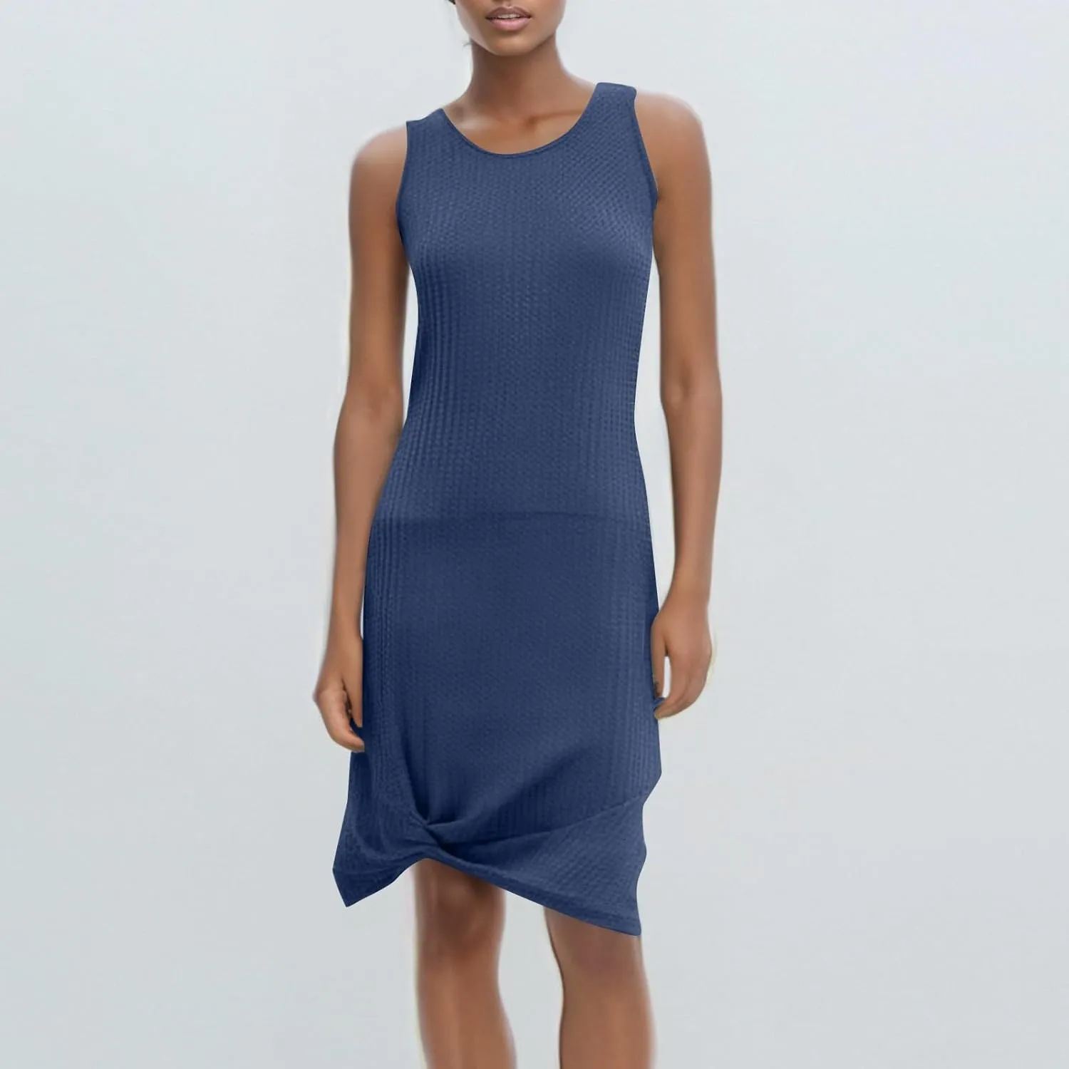 Summer Dresses for Women 2025 Sleeveless Beach Swimsuit Coverup Boho Sundress Twisted Tank Mini Dress Vacation Outfits