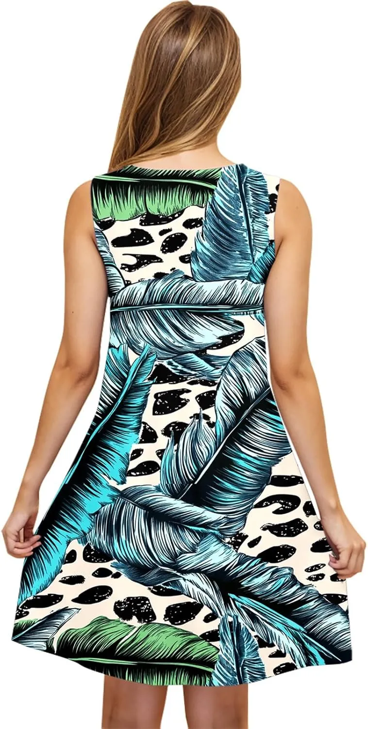 Summer Dresses for Women Trendy 2025 Loose Flowy Mini Tank Dress Boho Floral a Line Sundress Beach Vacation Outfits