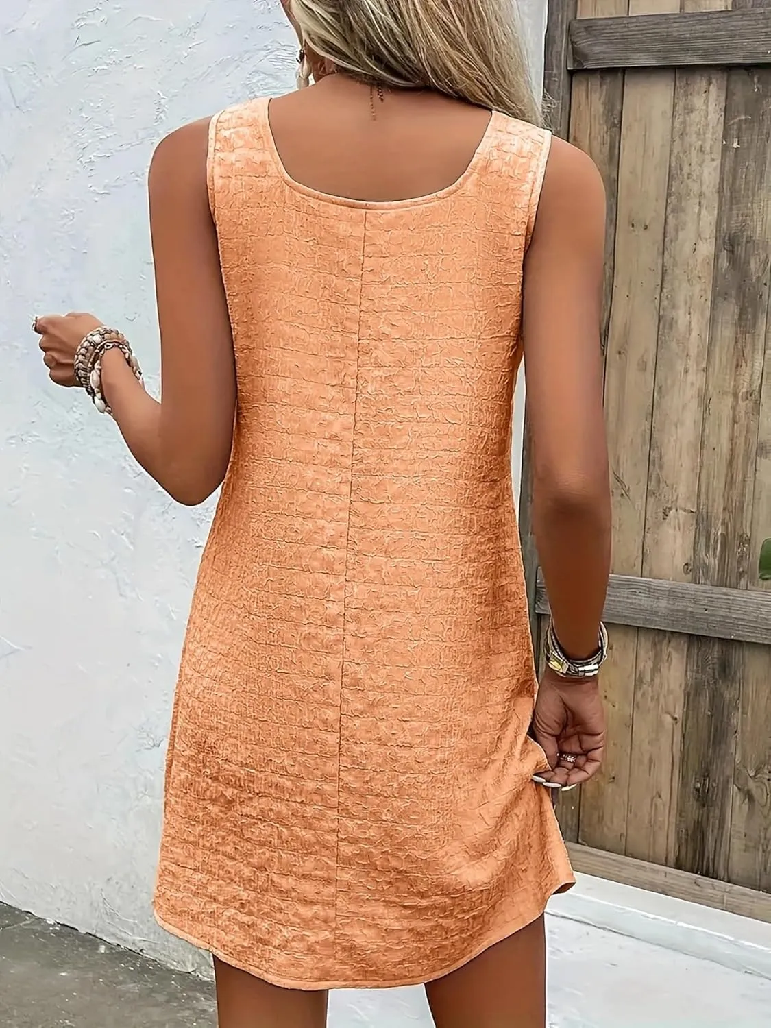 Sundresses for Women 2024 Sleeveless Summer Casual Tank Dress Above Knee Length Flowy Beach Vacation Tshirt Dress