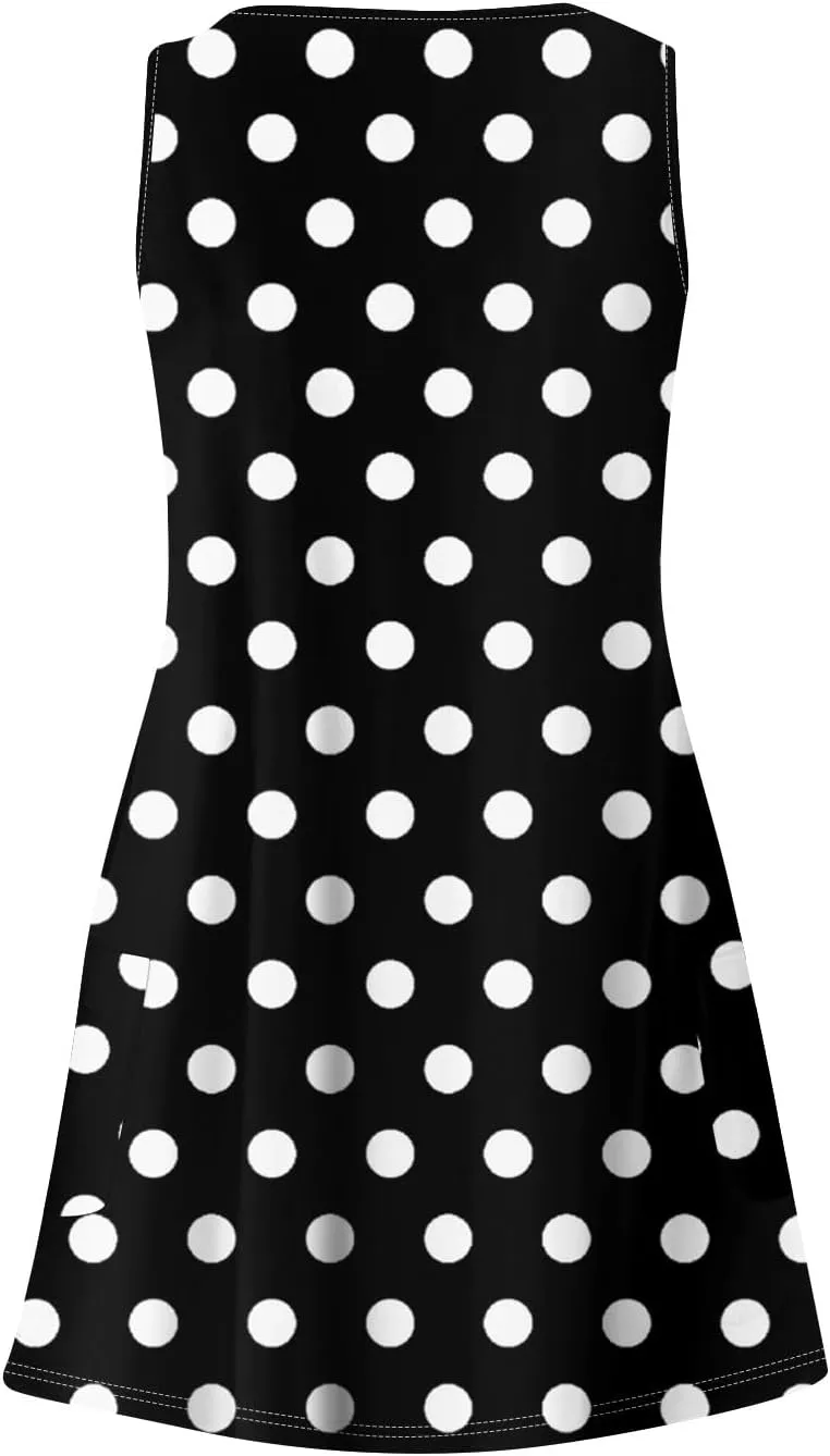 Sundresses for Women Beach Casual Boho V Neck Sleeveless Floral Print Tank Loose Dress