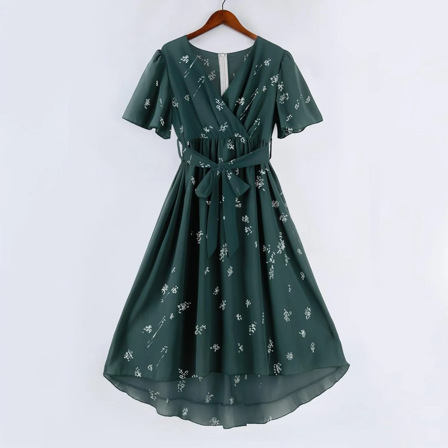 Sundresses for Women,Cocktail Prom Summer Sexy Dress Chiffon Womens Spring Dresses Wrap Flowy Wedding Guest
