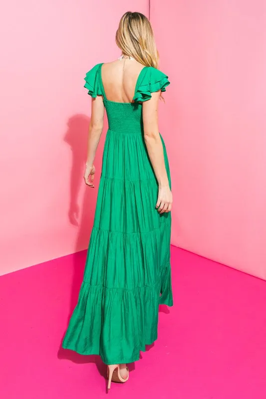 Sweetheart Tiered Maxi Dress