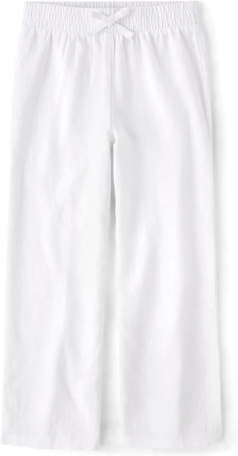 The Children's Place Girls' Linen-Blend Wide Leg Beach Pants