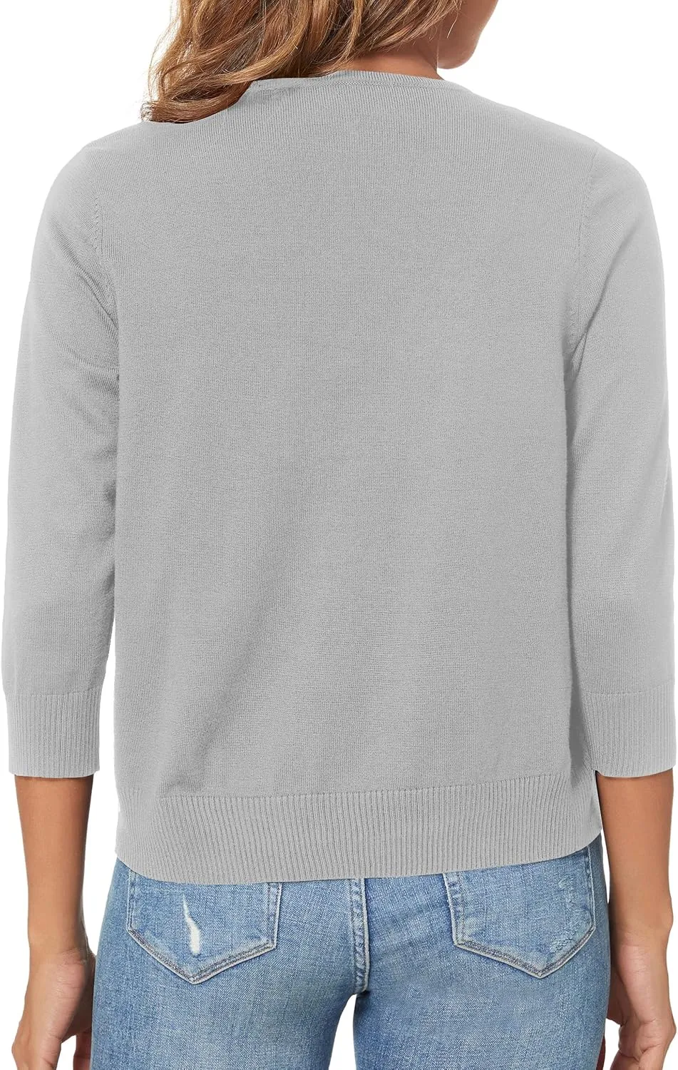Urban CoCo Women's 3/4 Sleeve Shrugs Open Front Cropped Sweater Cardigan