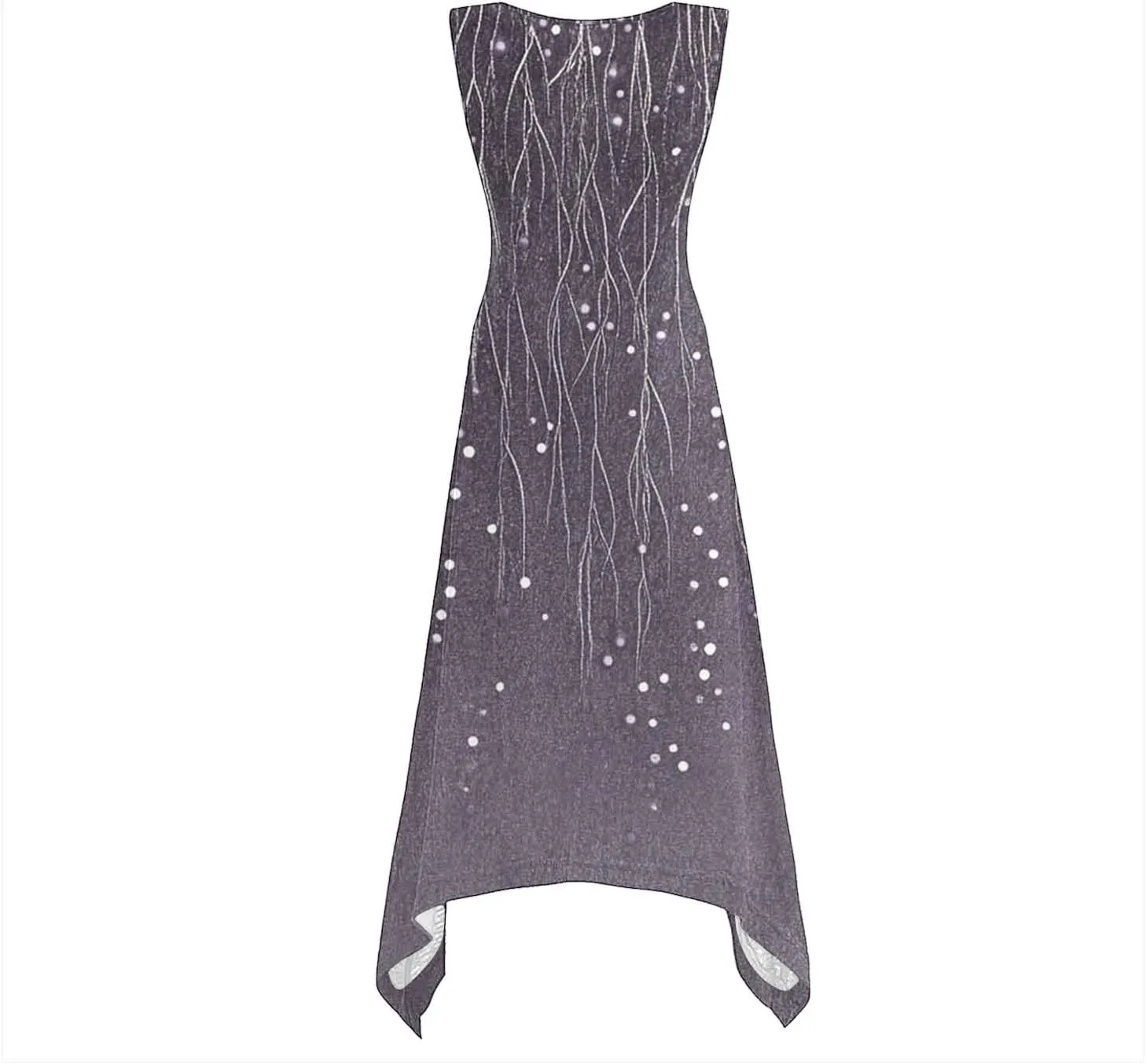 Vacation Dresses for Women 2025 Casual Sleeveless Handkerchief Hem Tank Dresses Boho Print 2025 Beach Sundresses