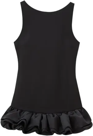 Vsadsau Women's Sleeveless Backless Dress Crewneck Ruffle Layered Slim Party Mini Dresses