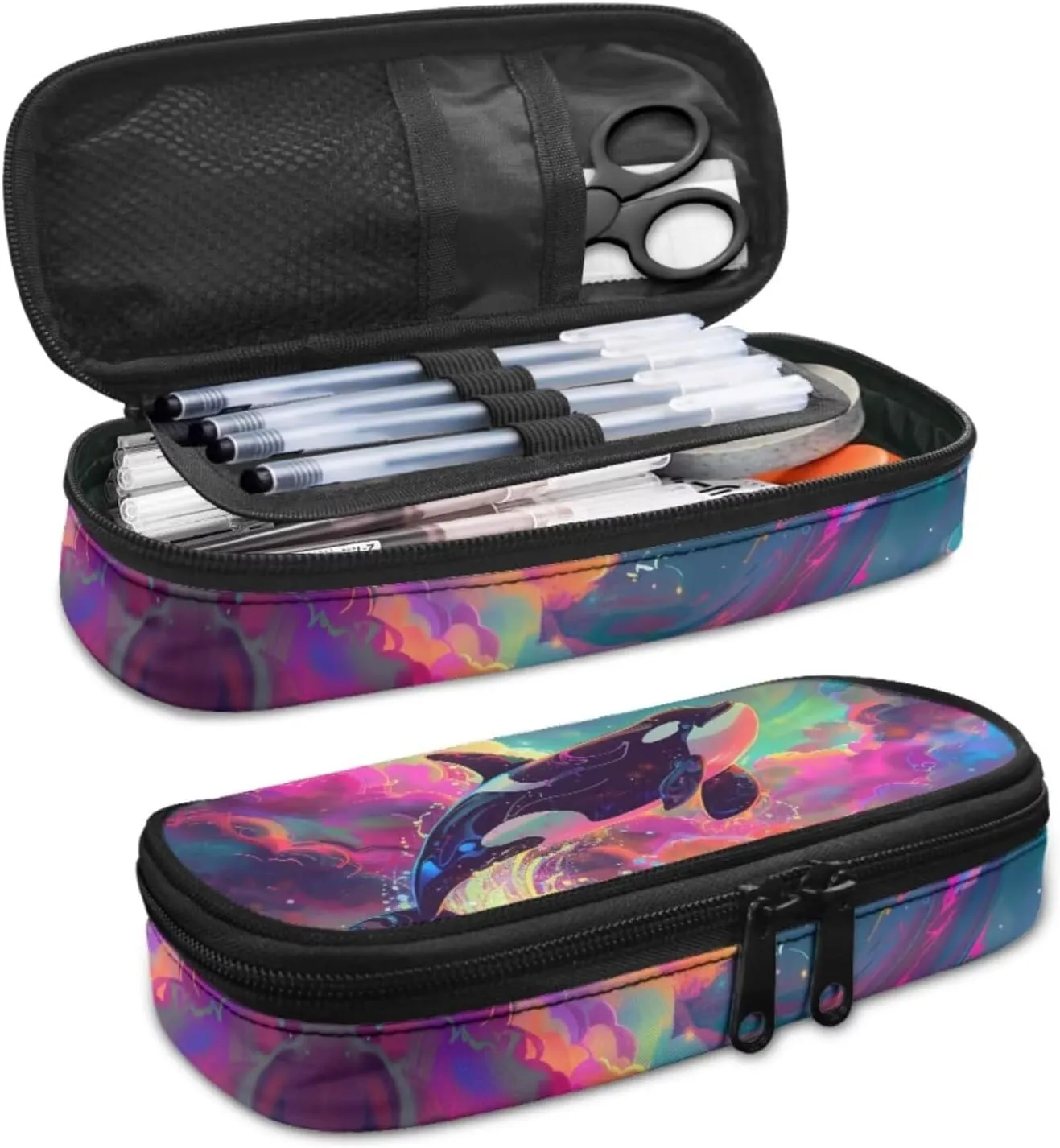 Whales Print Backpack Set for Boys 4-7 Toddler Backpack Multi-functional Bookbag with Handle Straps Thermal Meal Bag Pen Case for Travel Hiking Camping Picnic