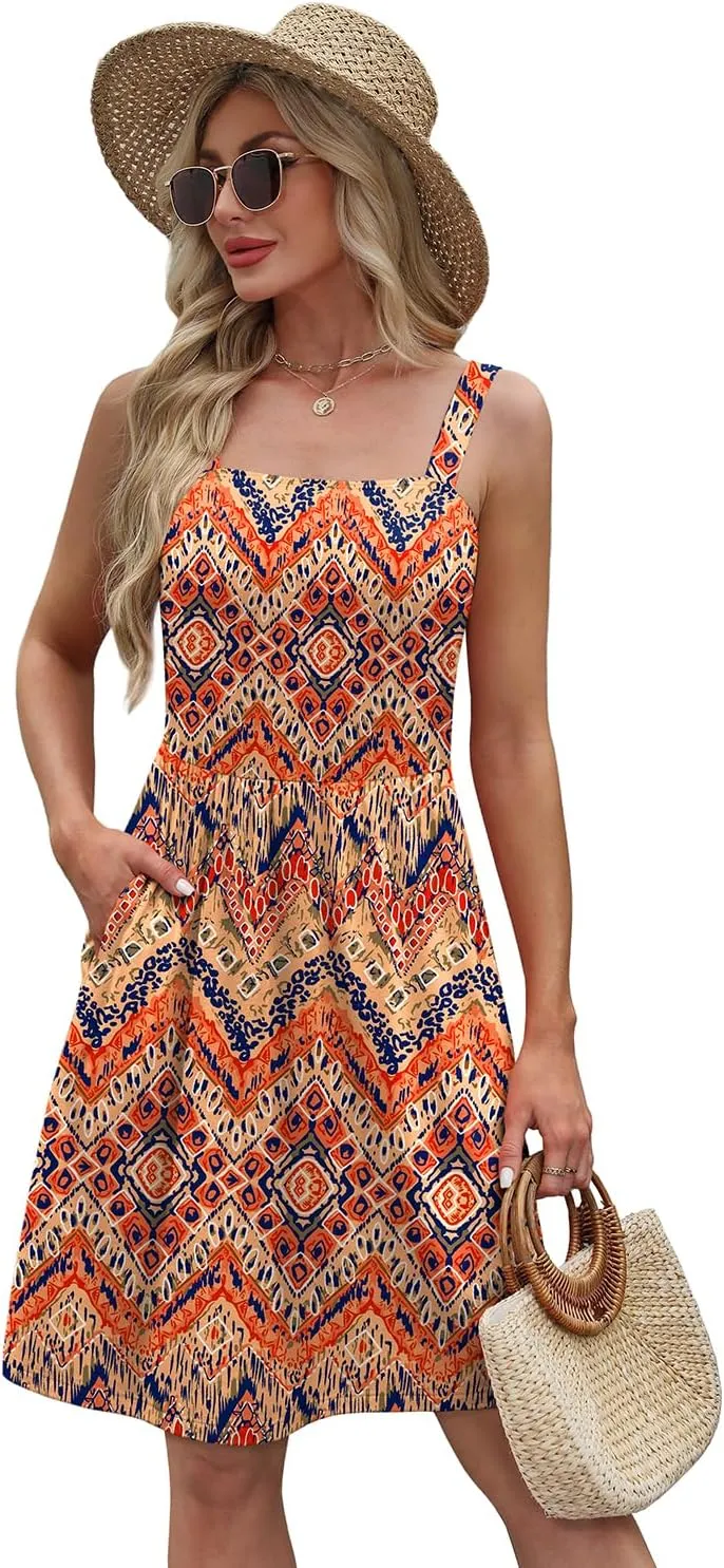 WIHOLL Summer Dresses for Women 2025 Curvy Fahion Floral Sundresses Beach Vacation Clothes