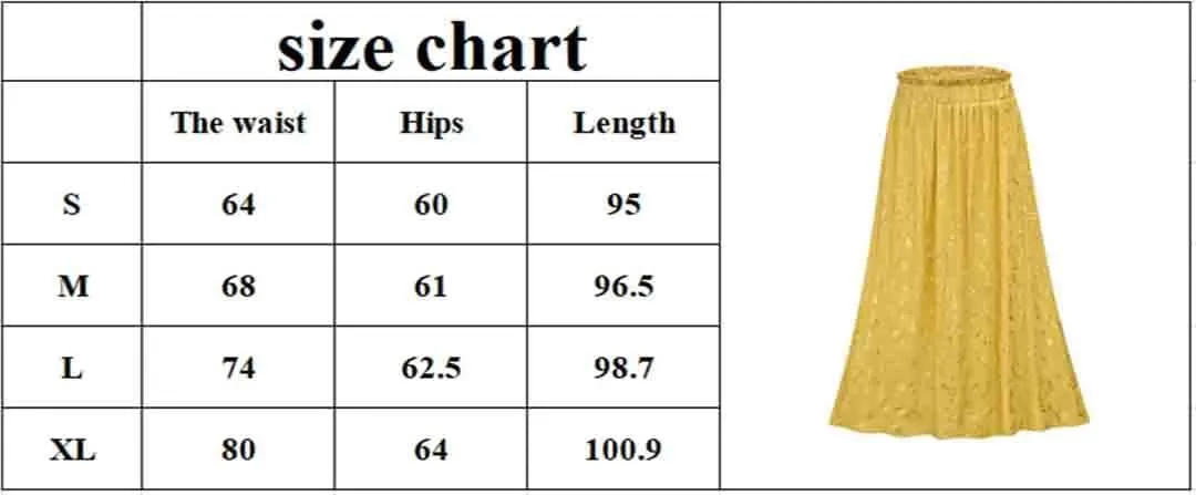 Woman Yellow Leaf Floral Pleated Midi Skirt Women's Elastic High Waist Side Pocket Skirts