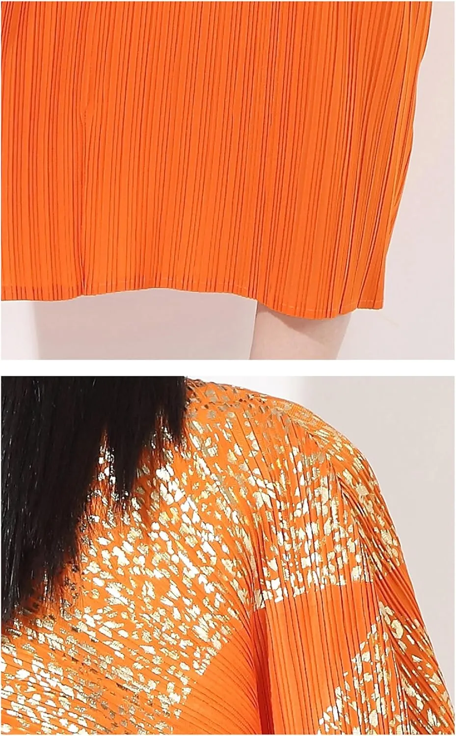Women Long Bat Sleeve Dress V Neck Pleated Plus Size Elegant Stretchy Midi Dress for Party Club