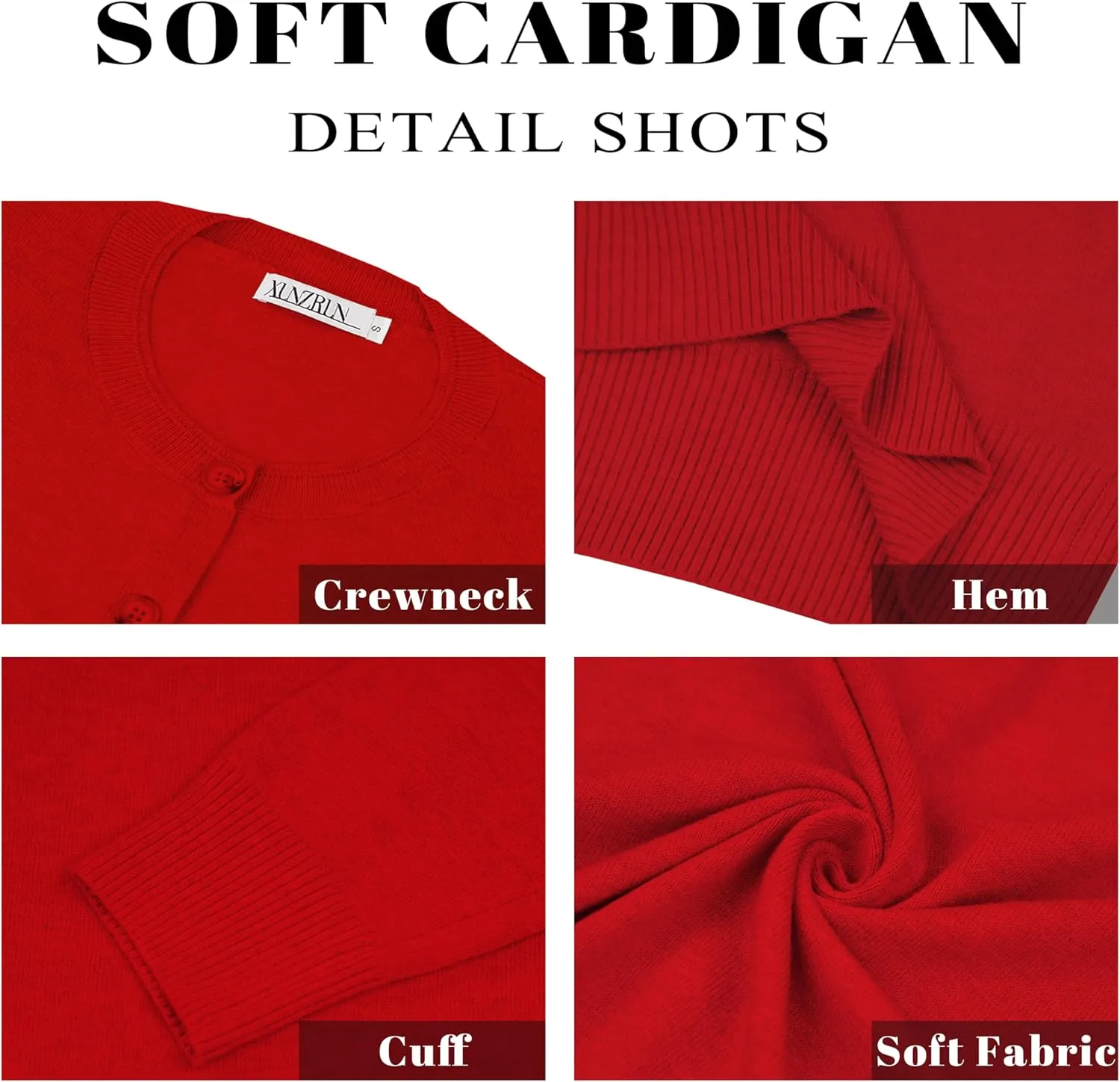 Women Loose Casual Lightweight Long Sleeve Crewneck Cardigan Sweaters Open Front Button Down Outwear with Pockets