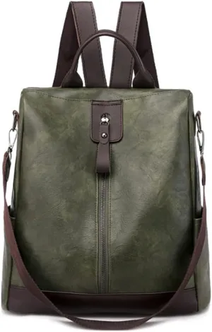 Women Multi Functional Backpack Anti Theft Shoulder Bag Bucket bags Satchel Purse-Green