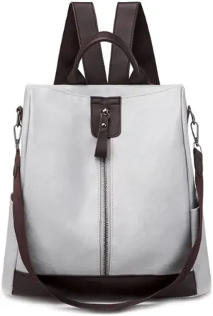 Women Multi Functional Backpack Anti Theft Shoulder Bag Bucket bags Satchel Purse-Light Gray