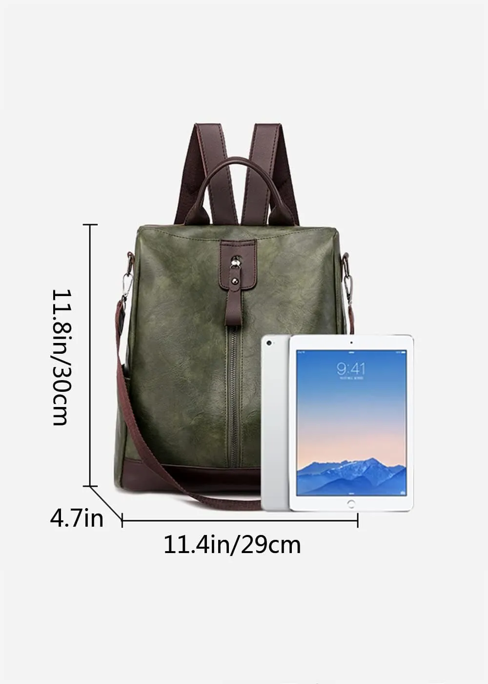 Women Multi Functional Backpack Anti Theft Shoulder Bag Bucket bags Satchel Purse-Light Gray