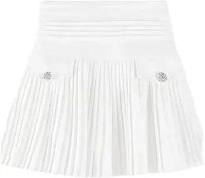 Women Solid Simple Mini Elegant Fit Slim Stylish Skirt Women High Waist Mini Fashion Soft Pleated Skirt
