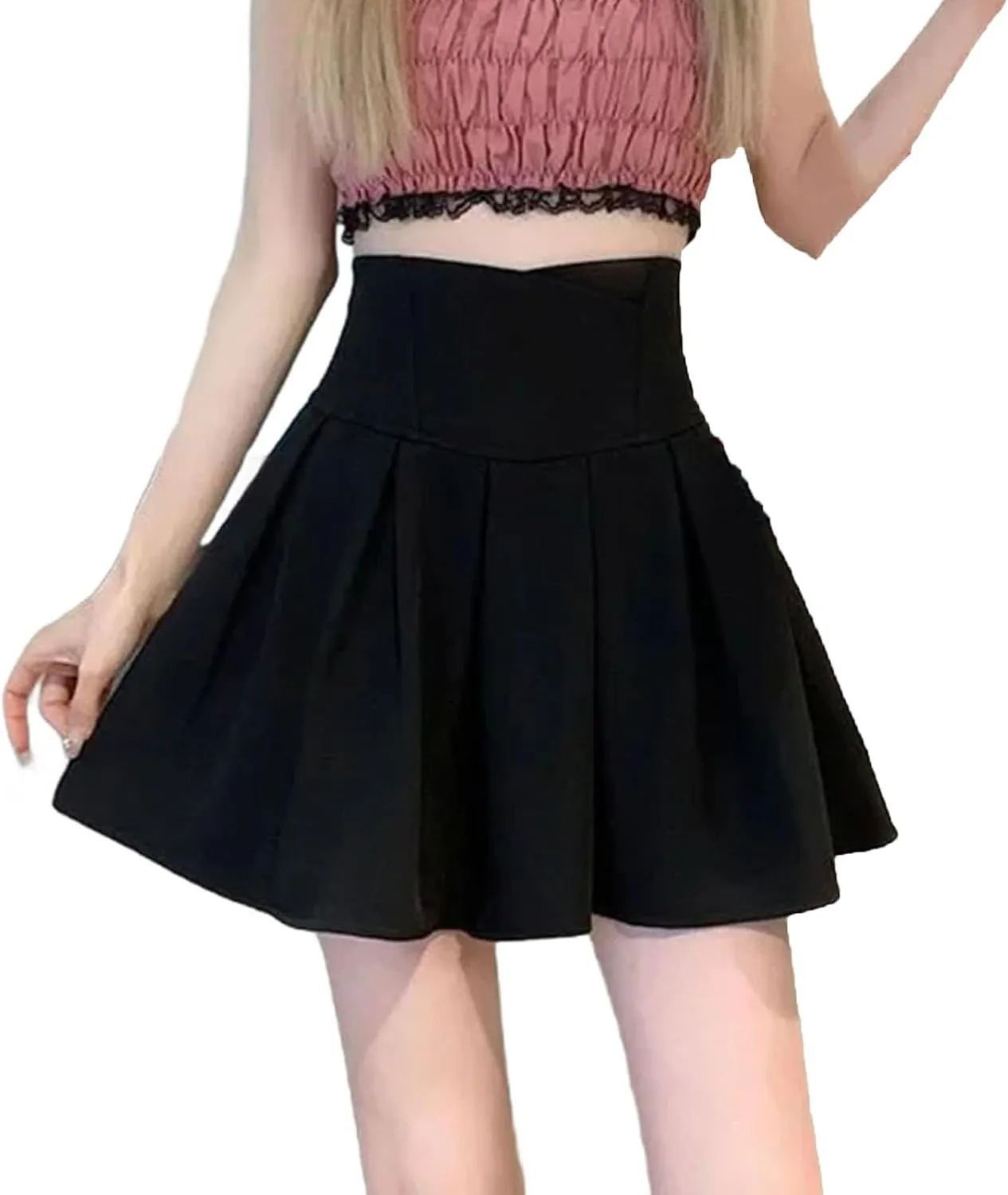 Women Solid Simple Mini Elegant Fit Slim Stylish Skirt Women Style Pleated Skirt Female Show Leg Length A-Line Skirts
