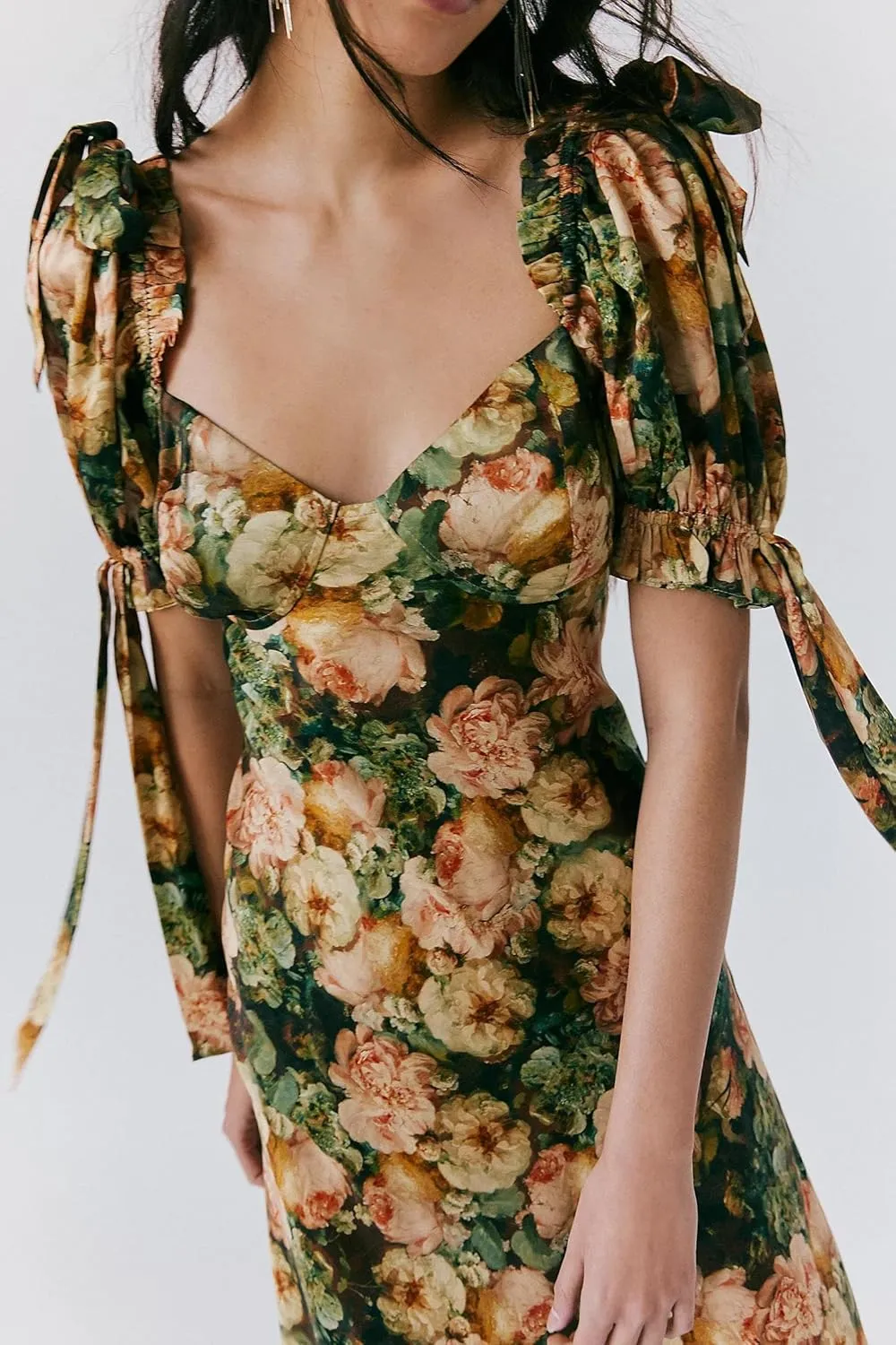 Women Y2k Boho Maxi Dress Floral Puff Short Sleeve Flowy Long Dresses Summer Backless Beach Vacation Sundress