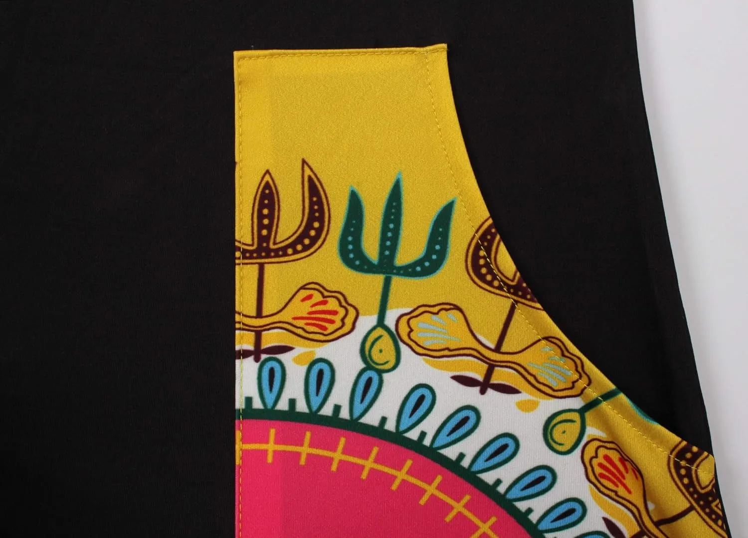 Women's Bodycon Dashiki African Midi Dresses Bohemian Vintage Club Dress with Pocket