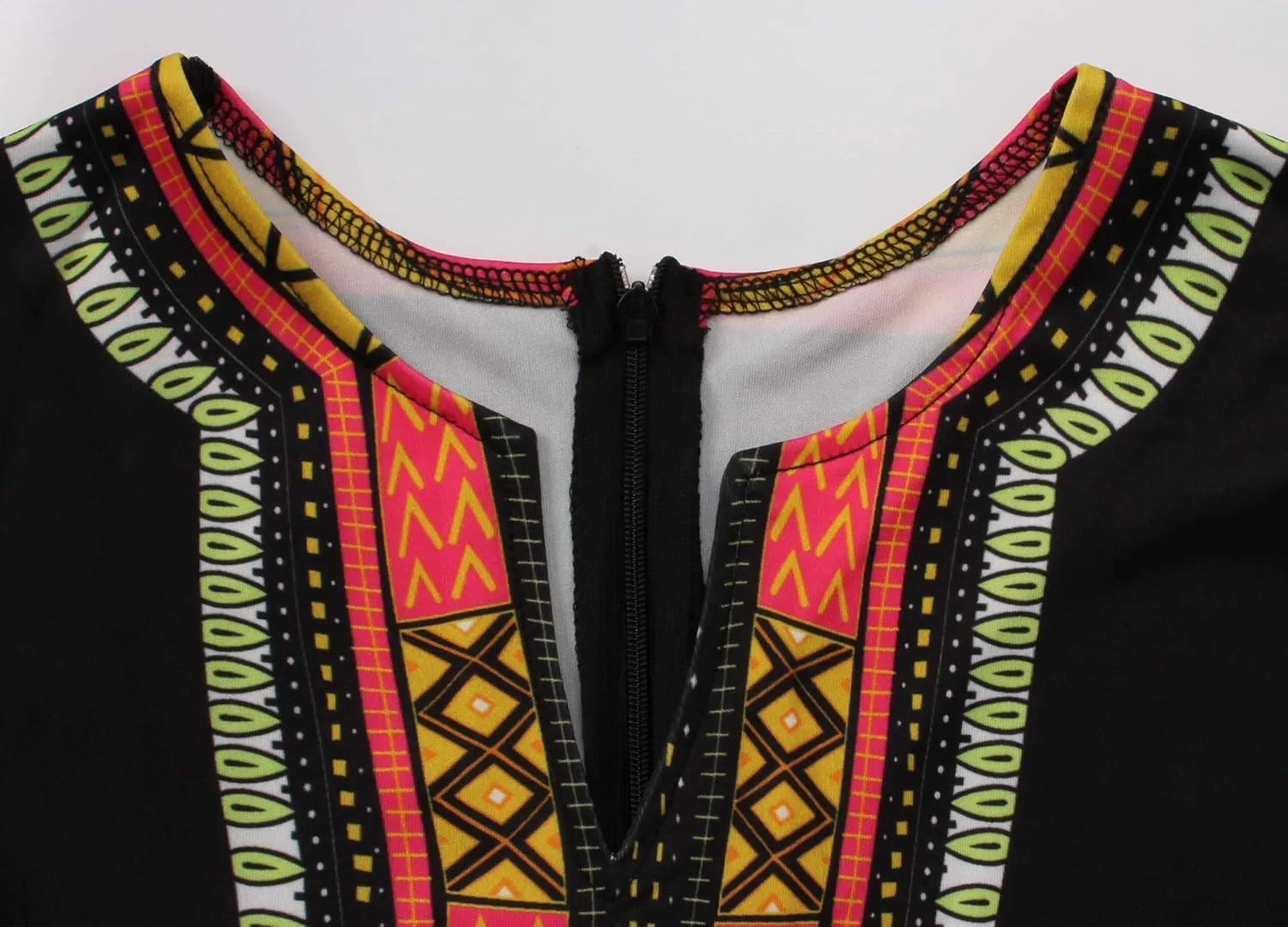Women's Bodycon Dashiki African Midi Dresses Bohemian Vintage Club Dress with Pocket