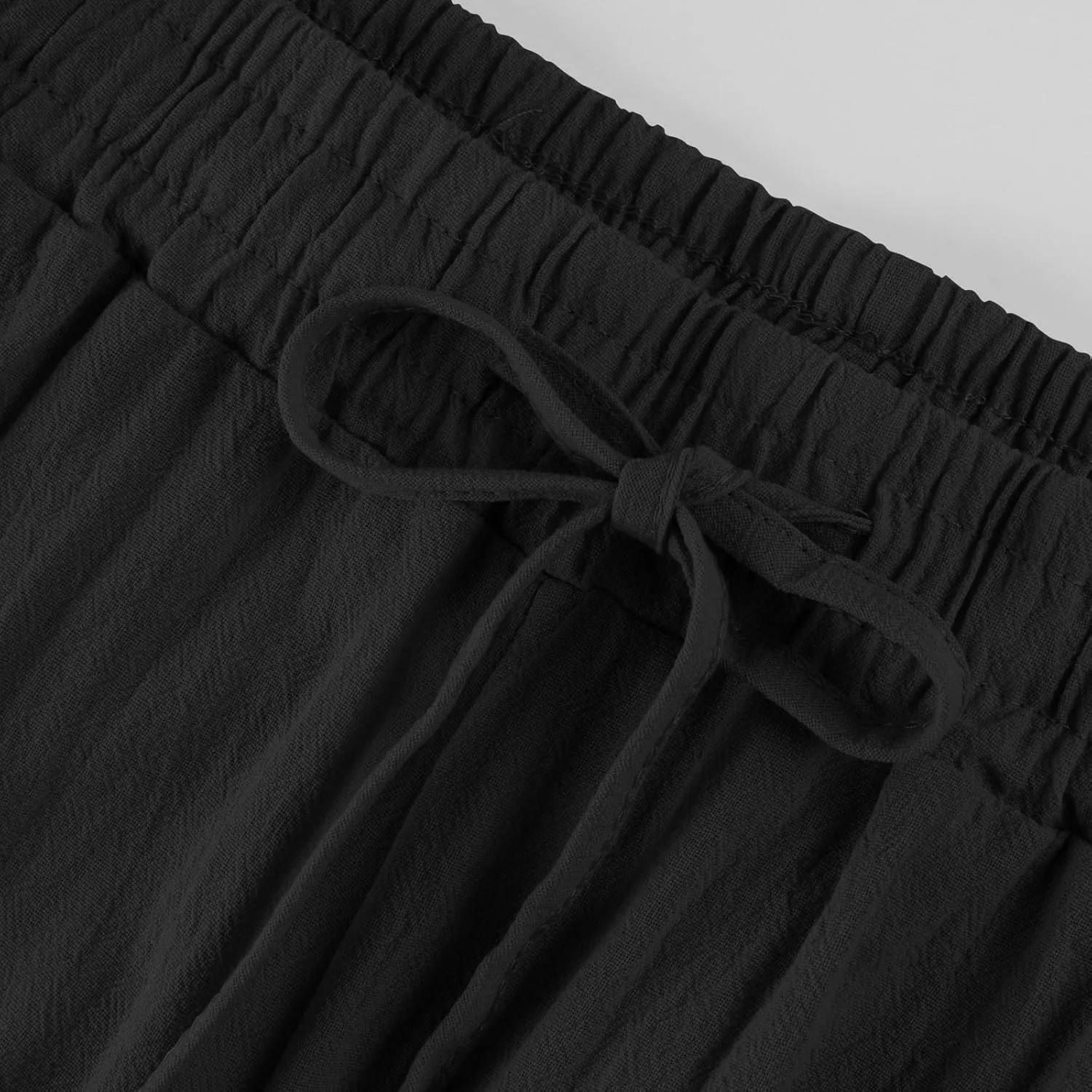 Womens Capris for Summer Cotton Linen Pants Casual 2025 Loose Comfy Trendy Elastic Waist Cropped Trouser Plus Size