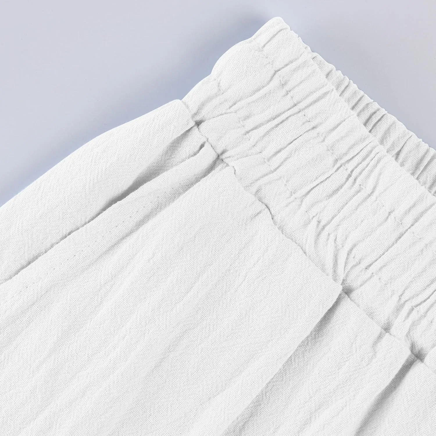 Womens Capris for Summer Cotton Linen Pants Casual 2025 Loose Comfy Trendy Elastic Waist Cropped Trouser Plus Size