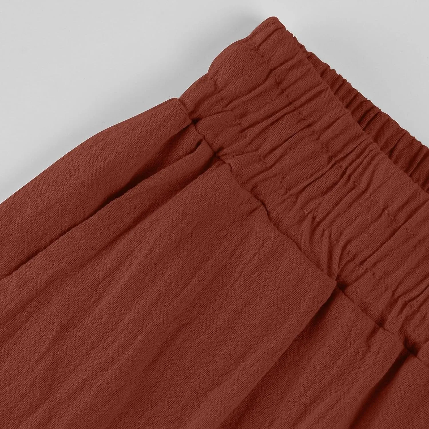 Womens Capris for Summer Cotton Linen Pants Casual 2025 Loose Comfy Trendy Elastic Waist Cropped Trouser Plus Size
