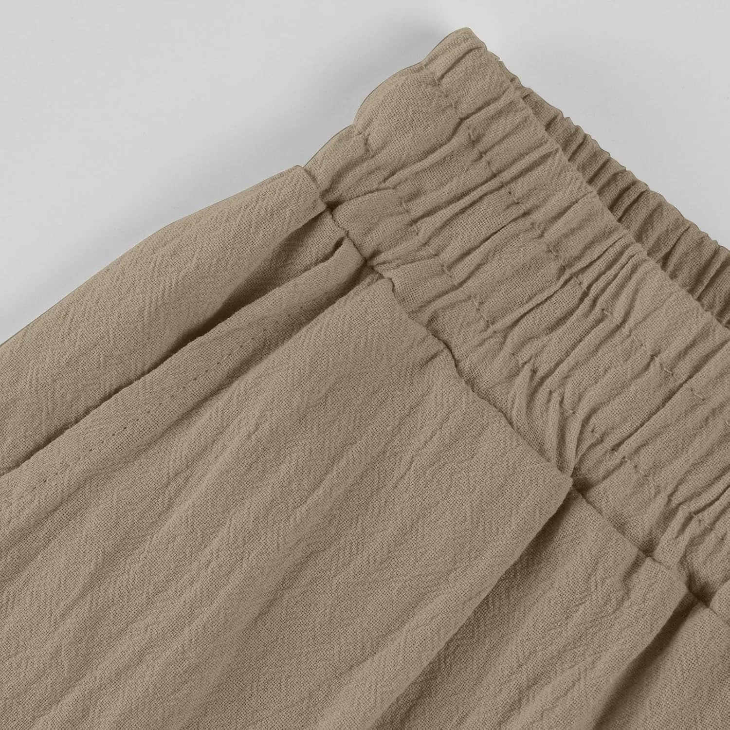 Womens Capris for Summer Cotton Linen Pants Casual 2025 Loose Comfy Trendy Elastic Waist Cropped Trouser Plus Size