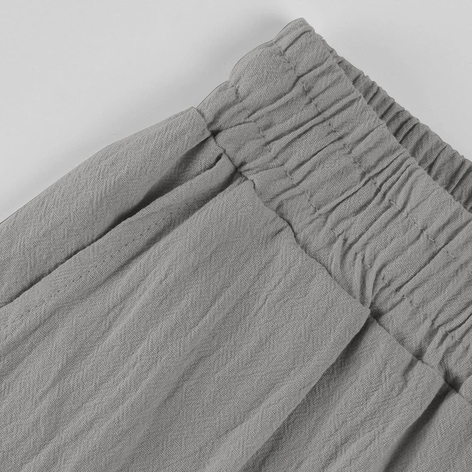 Womens Capris for Summer Cotton Linen Pants Casual 2025 Loose Comfy Trendy Elastic Waist Cropped Trouser Plus Size