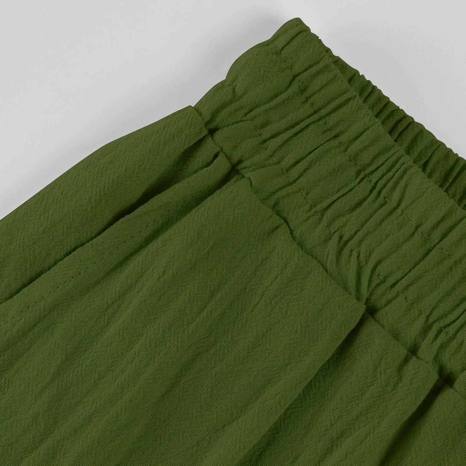 Womens Capris for Summer Cotton Linen Pants Casual 2025 Loose Comfy Trendy Elastic Waist Cropped Trouser Plus Size