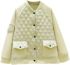 Womens Cotton Jacket Winter Down Cotton Coats Student Outwear Korean Loose Cotton-Padded Jacket Puffer Parkas