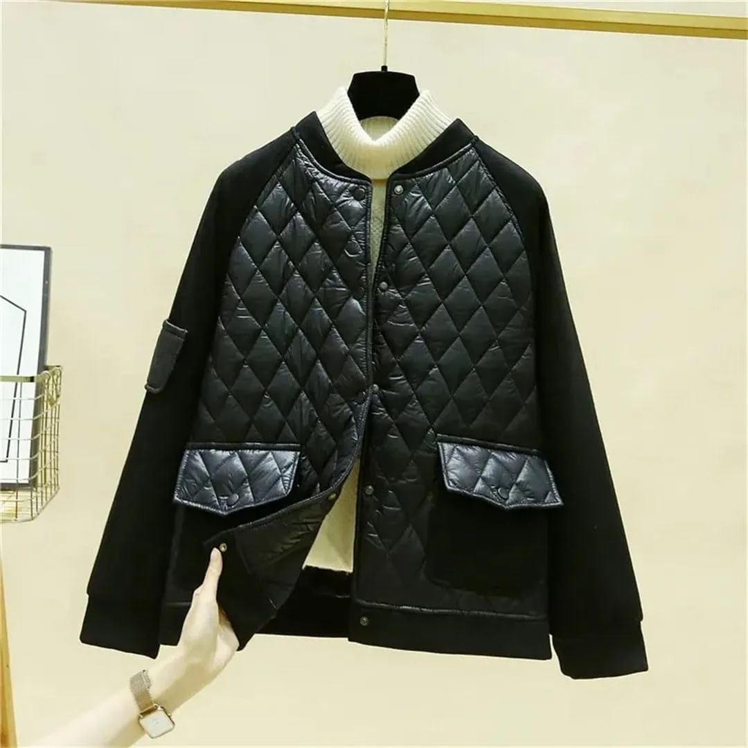 Womens Cotton Jacket Winter Down Cotton Coats Student Outwear Korean Loose Cotton-Padded Jacket Puffer Parkas