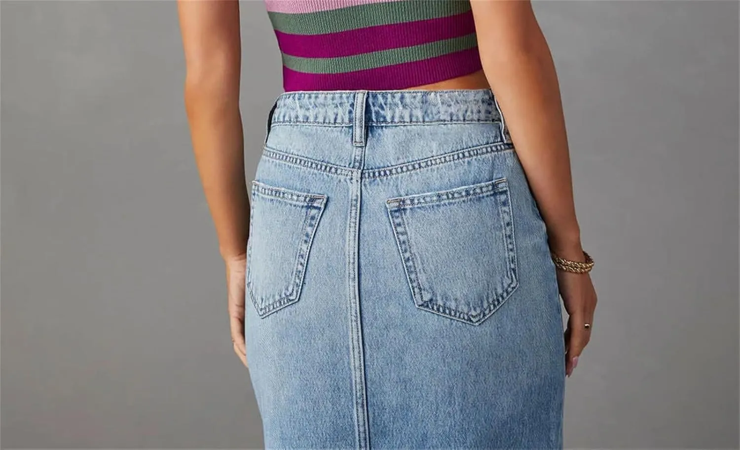 Women's Denim Skirt Spring Summer Fashion High Waisted Streetwear Female A-Line Midi Skirt