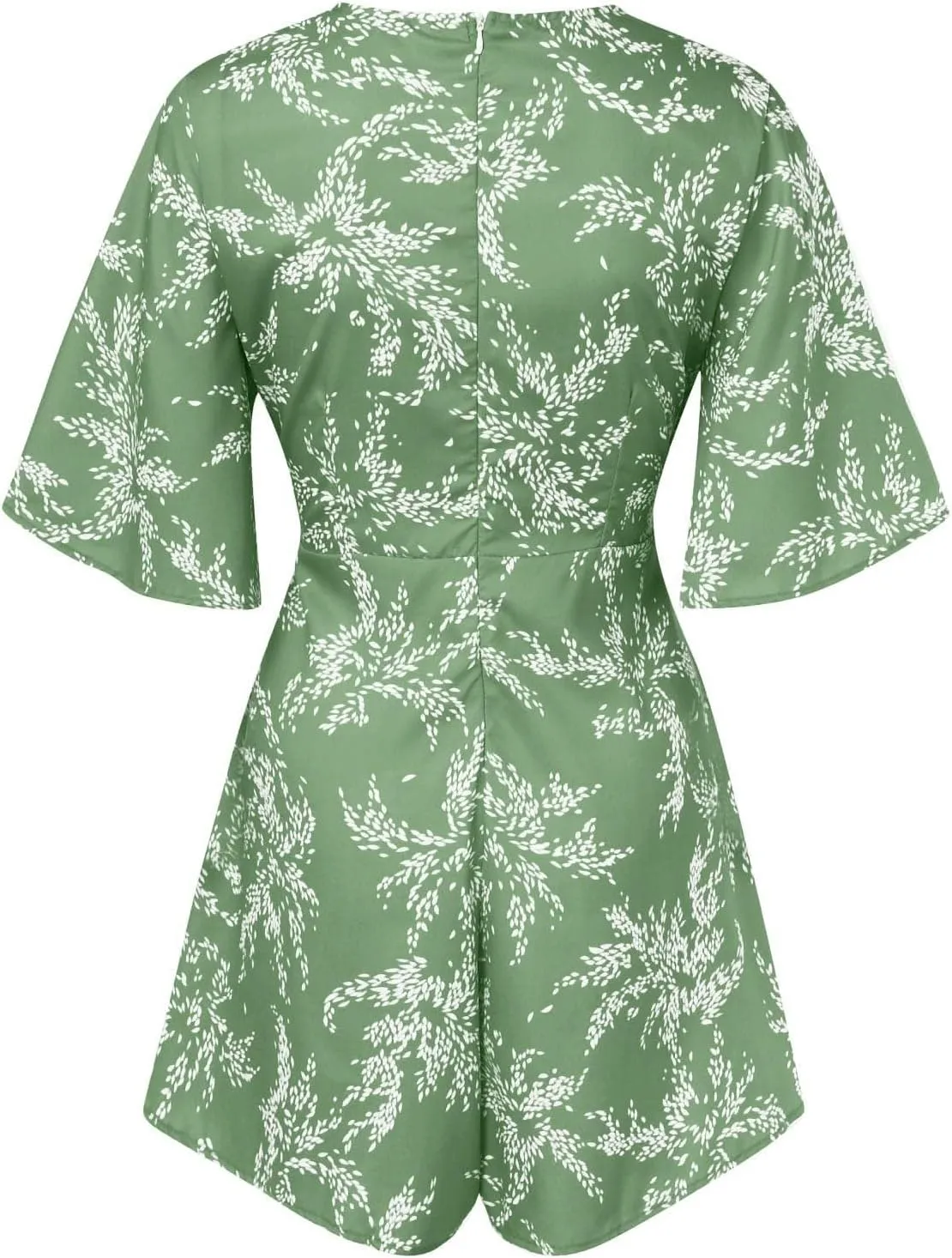 Women's Floral Dress Flowy Midi Skirts Summer Boho Beach Sundress Casual Ruffled Sleeve Waist Lace-up Romper Dresses