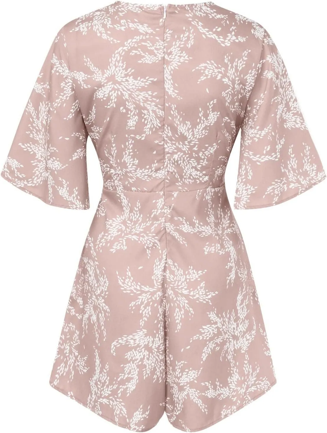 Women's Floral Dress Flowy Midi Skirts Summer Boho Beach Sundress Casual Ruffled Sleeve Waist Lace-up Romper Dresses