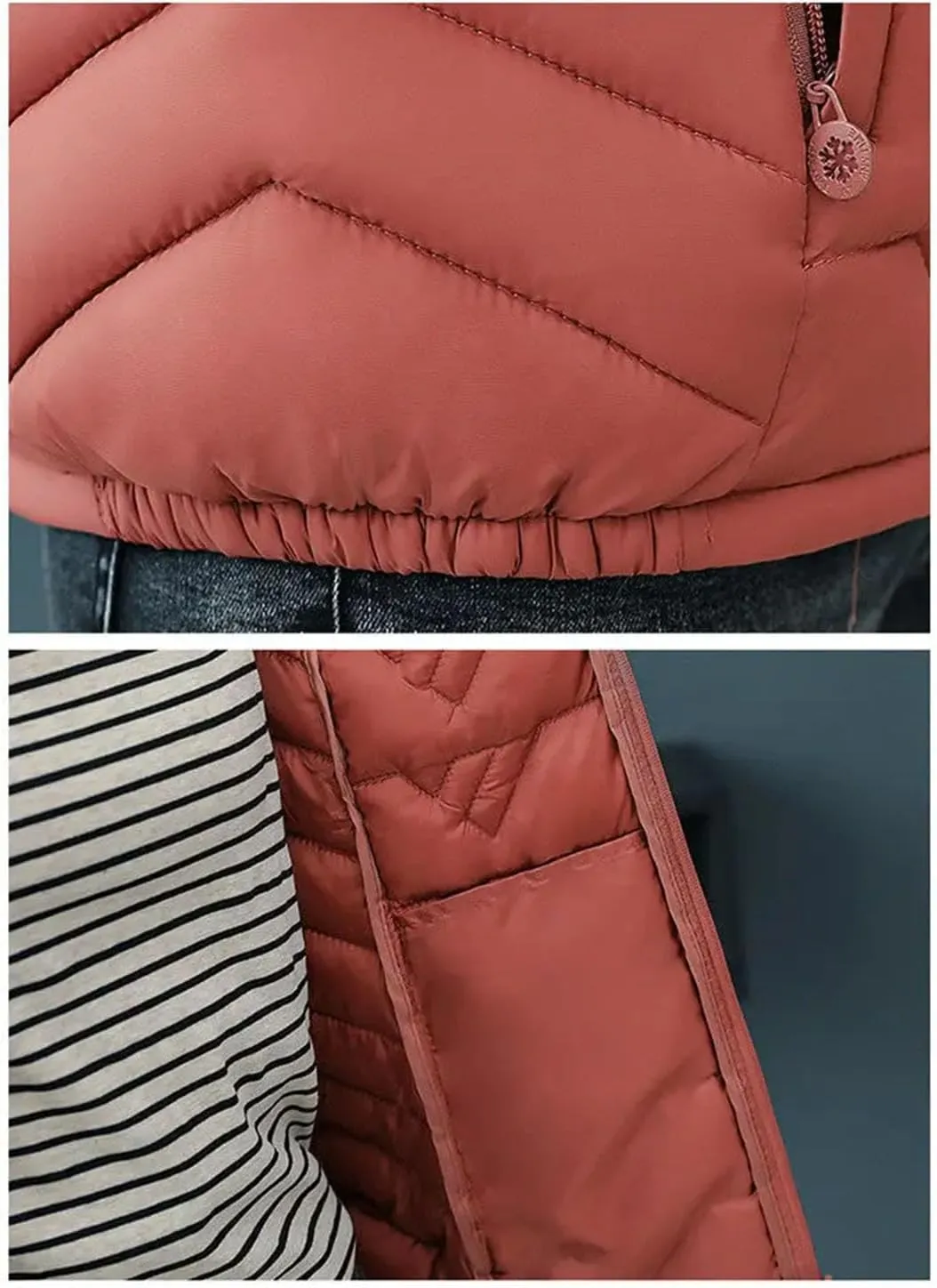 Women's Jacket Parkas Thin Down Cotton Coat Winter Slim Short Cotton-Padded Coat Warm Outwear