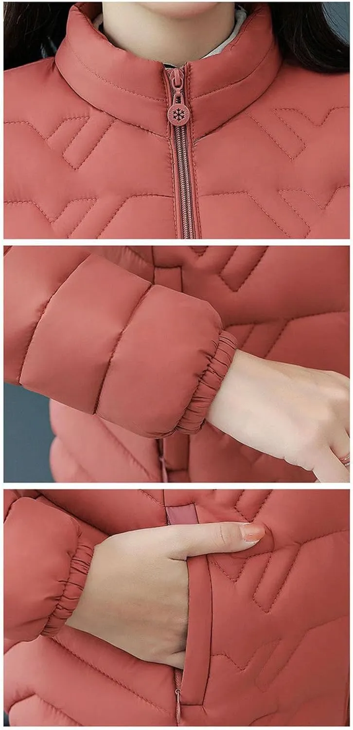 Women's Jacket Parkas Thin Down Cotton Coat Winter Slim Short Cotton-Padded Coat Warm Outwear