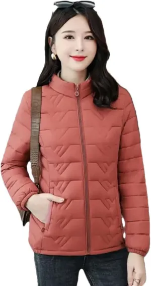Women's Jacket Parkas Thin Down Cotton Coat Winter Slim Short Cotton-Padded Coat Warm Outwear
