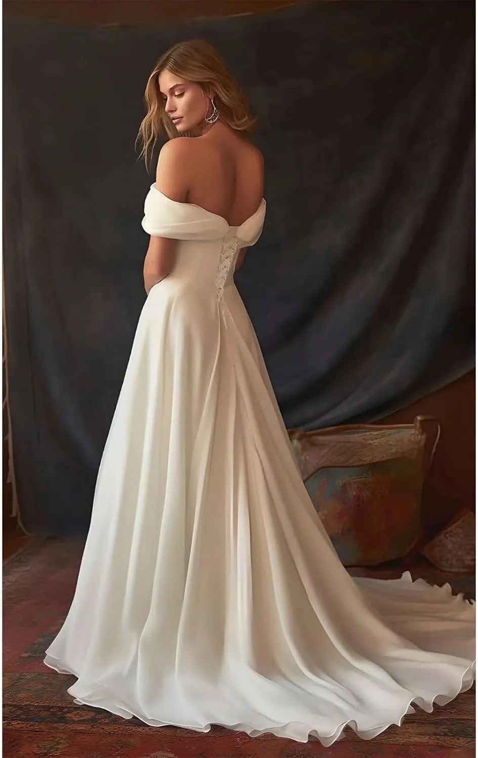 Women's Long Wedding Dresses with Train 2025 Beach Bohemian Bridal Gowns for Bride