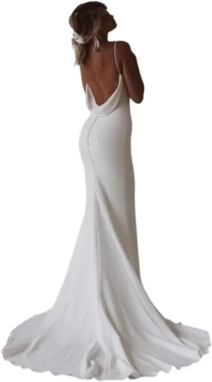 Women's Long Wedding Dresses with Train 2025 Beach Bohemian Bridal Gowns for Bride