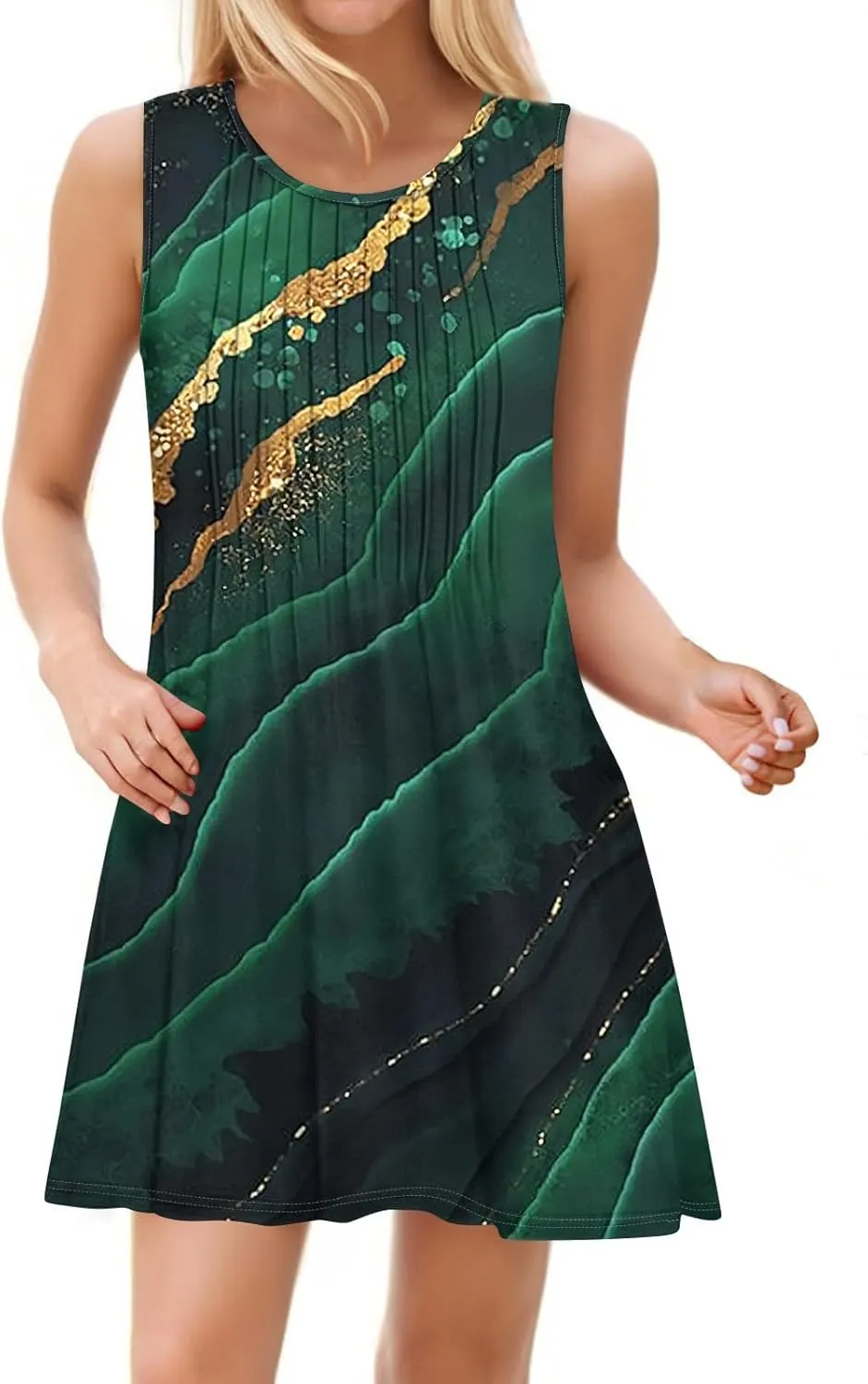 Women's Loose Sleeveless Dress Bohemian 2025 Floral Print Elegant A-Line Casual Beach Sundress Evening Wear Dresses