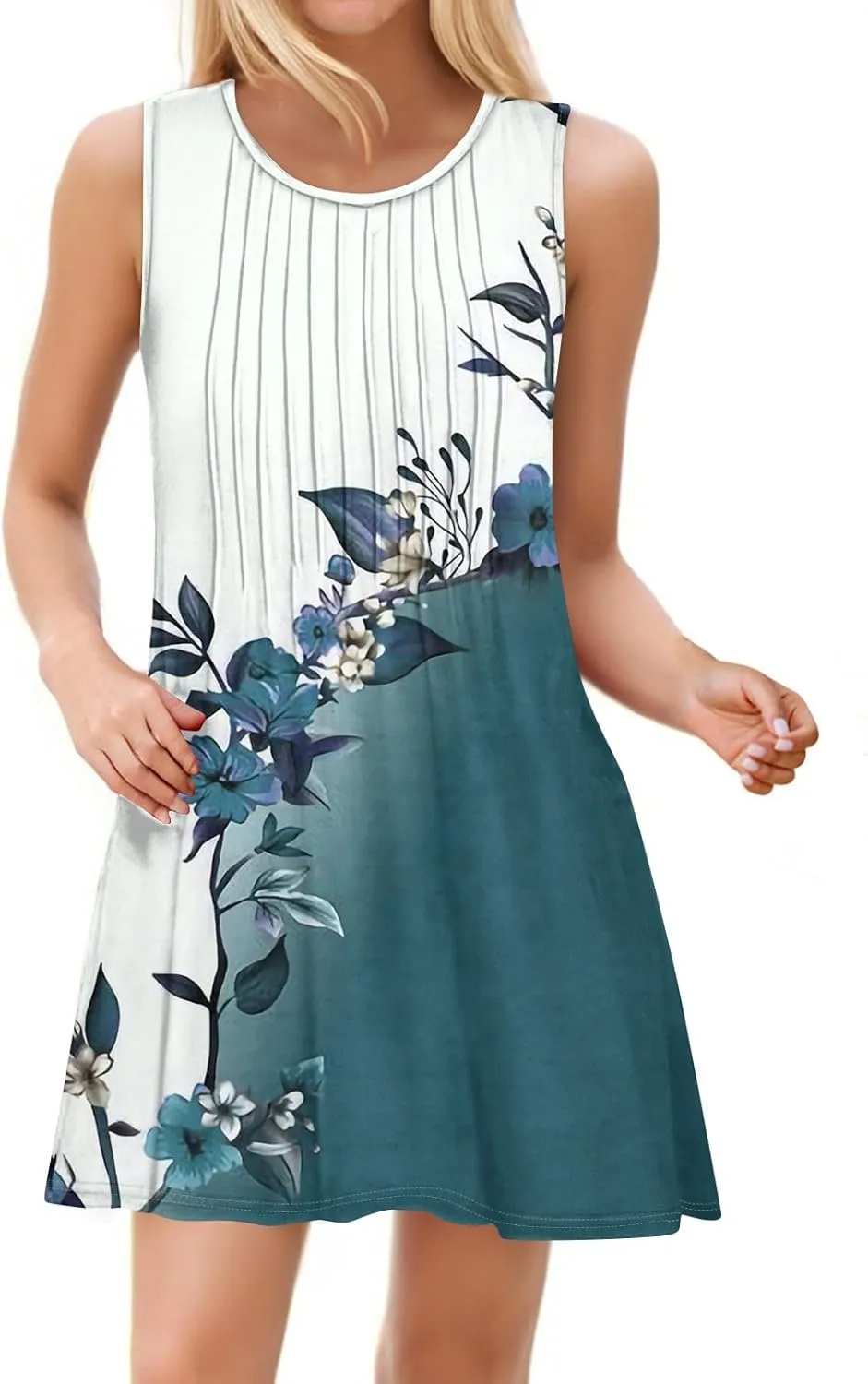 Women's Loose Sleeveless Dress Bohemian 2025 Floral Print Elegant A-Line Casual Beach Sundress Evening Wear Dresses