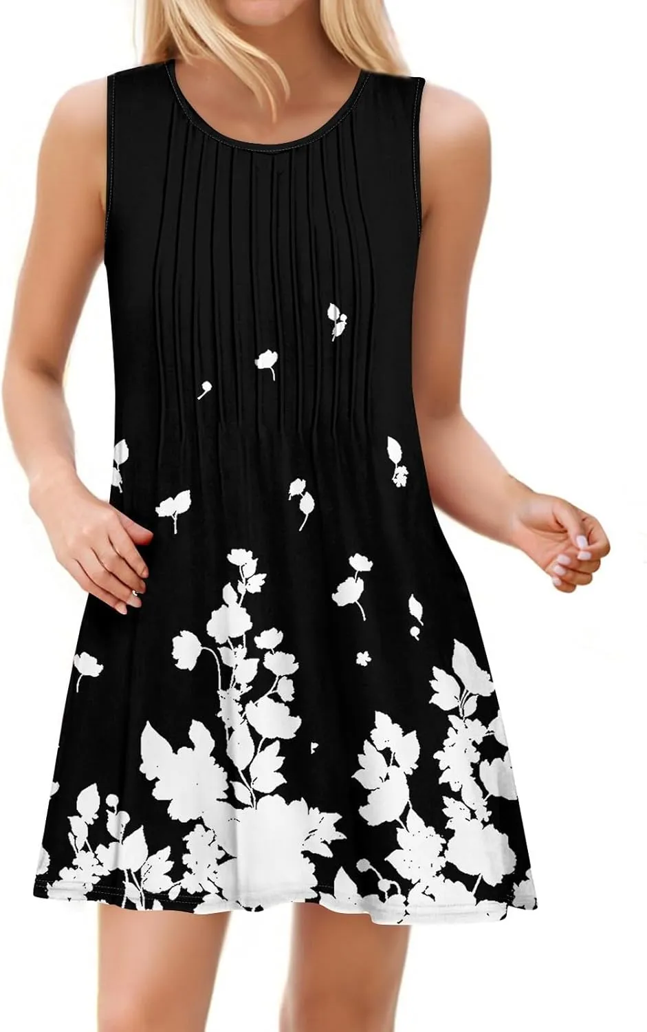 Women's Loose Sleeveless Dress Bohemian 2025 Floral Print Elegant A-Line Casual Beach Sundress Evening Wear Dresses